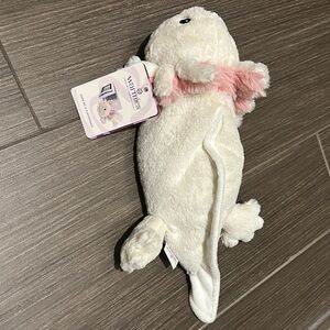 White and Pink Plush Seal Toy